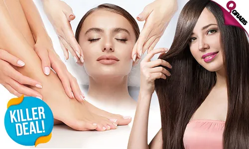 Killer Beauty Deal: Express Facial + Hair Mask with Regular Blow-
Dry + Massage + Mani-Pedi & More!
